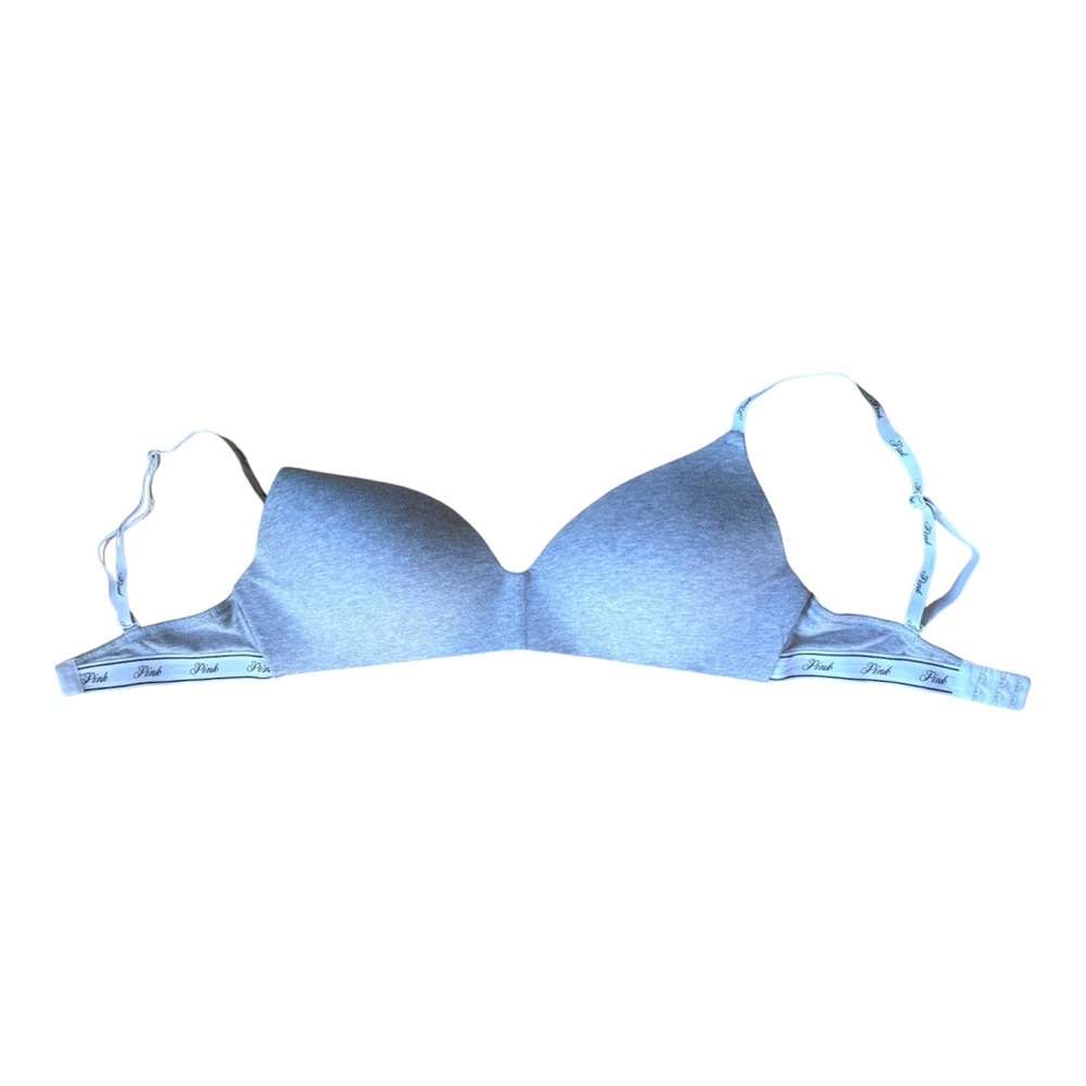 PINK Victoras Secret Bra 36D Gray T-Shirt Bra Padded Wireless